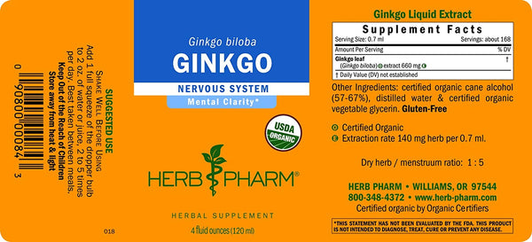 Herb Pharm, Ginkgo, 4 fl oz
