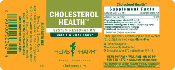 Herb Pharm, Cholesterol Health, 1 fl oz