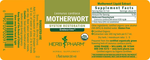 Herb Pharm, Motherwort, 1 fl oz