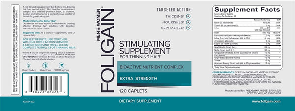 FOLIGAIN, Stimulating Supplement for Thinning Hair, 120 Caplets