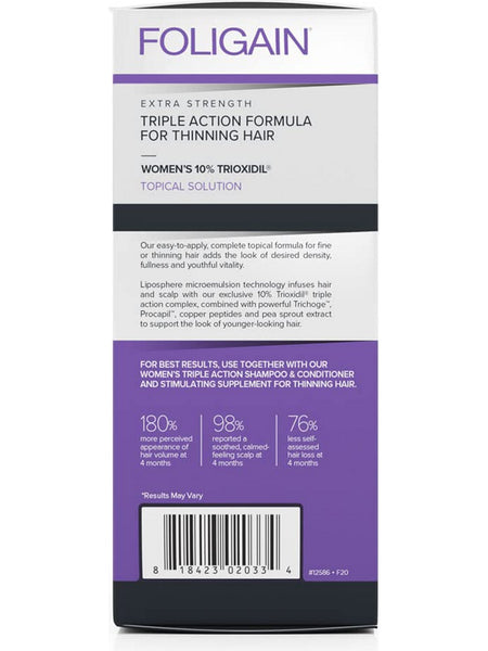 FOLIGAIN, Women's Triple Action Complete Formula for Thinning Hair with 10% Trioxidil, 2 oz