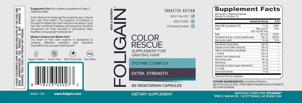 FOLIGAIN, Color Rescue Supplement for Graying Hair, 60 Capsules