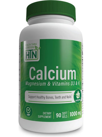 Health Thru Nutrition, Calcium Magnesium with Vitamin D3 &K, 90 Softgels