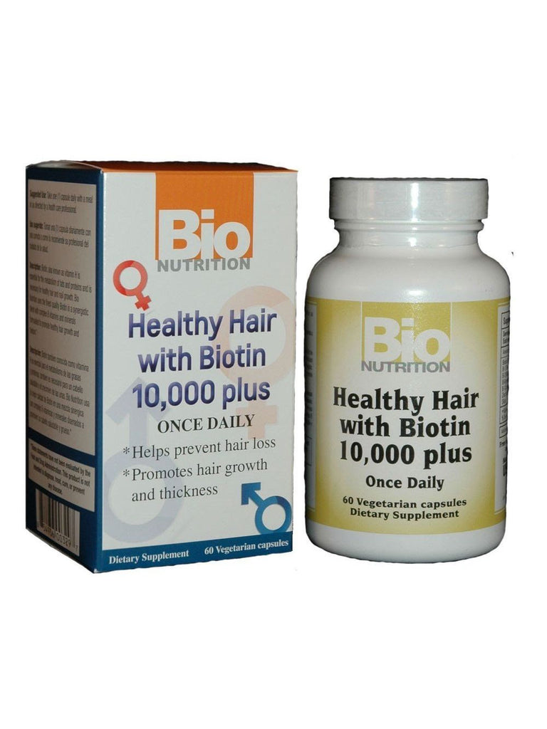 Bio Nutrition, Healthy Hair Biotin 10 000mcg, 60 vegicaps