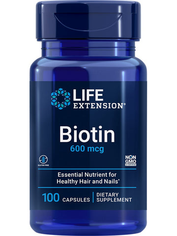 Life Extension, Biotin, 600 mcg, 100 capsules