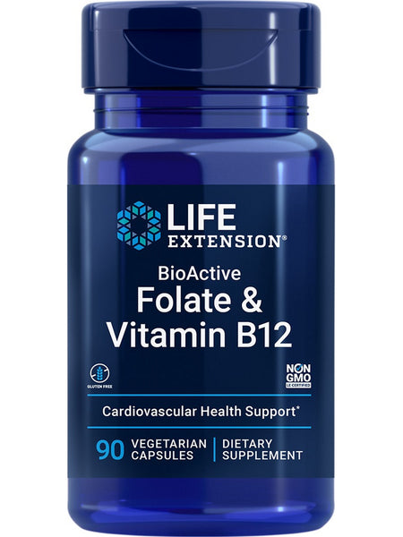 Life Extension, BioActive Folate & Vitamin B12, 90 vegetarian capsules