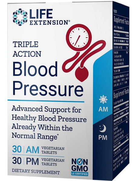 Life Extension, Triple Action Blood Pressure, 30 AM/30 PM vegetarian tablets