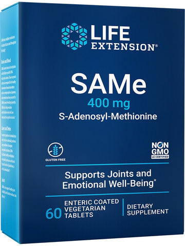 Life Extension, SAMe, 400 mg, 60 enteric-coated vegetarian tablet