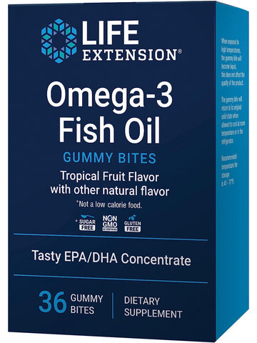 Life Extension, Omega-3 Fish Oil Gummy Bites, Tropical Fruit, 36 gummies