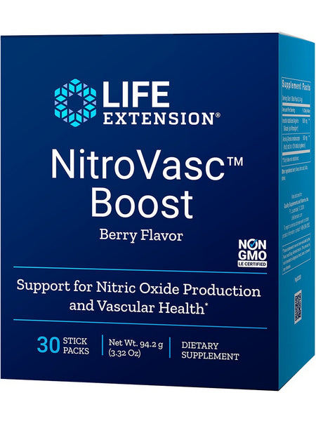 Life Extension, NitroVasc™ Boost, Berry, 30 stick packs