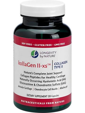 Longevity by Nature, kollaGen II-xs Collagen Type II, 120 Capsules