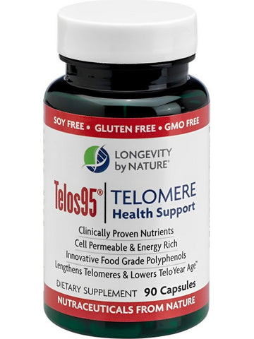 Longevity by Nature, Telos95 Telomere Health Support, 90 Capsules