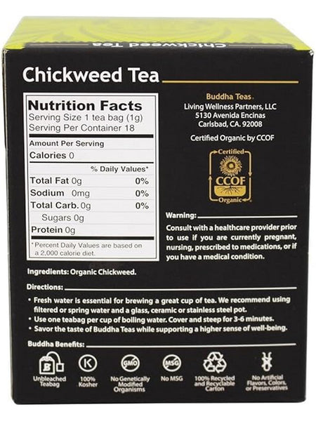 Buddha Teas, Chickweed Tea, 18 Tea Bags