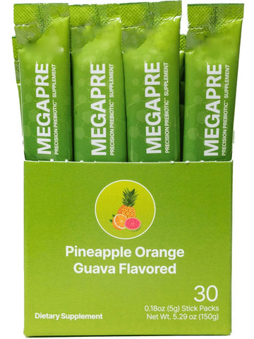 Microbiome Labs, MegaPre, Precision Prebiotic, Pineapple Orange Guava Flavored, 30 Stick Packs