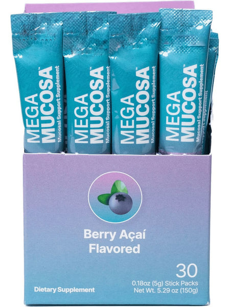 Microbiome Labs, Mega Mucosa, Berry Acai Flavored, 30 Stick Packs