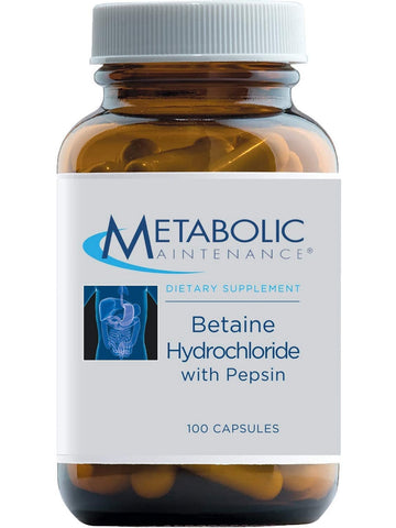 Metabolic Maintenance, Betaine HCL with Pepsin, 100 capsules