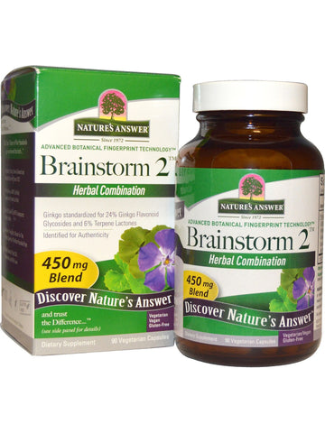 Brainstorm 2, 90 vegicaps, Nature's Answer