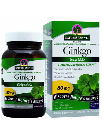 Ginkgo Leaf Standardized, 60 vegicaps, Nature's Answer
