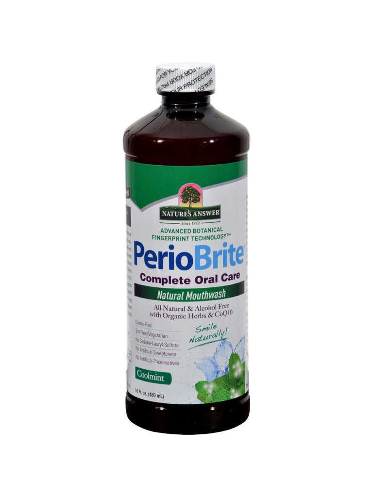 PerioBrite Mouthwash Alcohol-Free Cool Mint, 16 oz, Nature's Answer