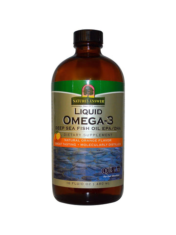 Liquid Omega 3 Deep Sea Fish Oil EPA/DHA, 16 oz, Nature's Answer
