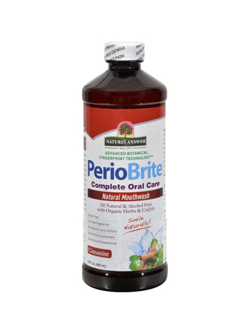 PerioBrite Mouthwash Alcohol-Free Cinamint, 16 oz, Nature's Answer
