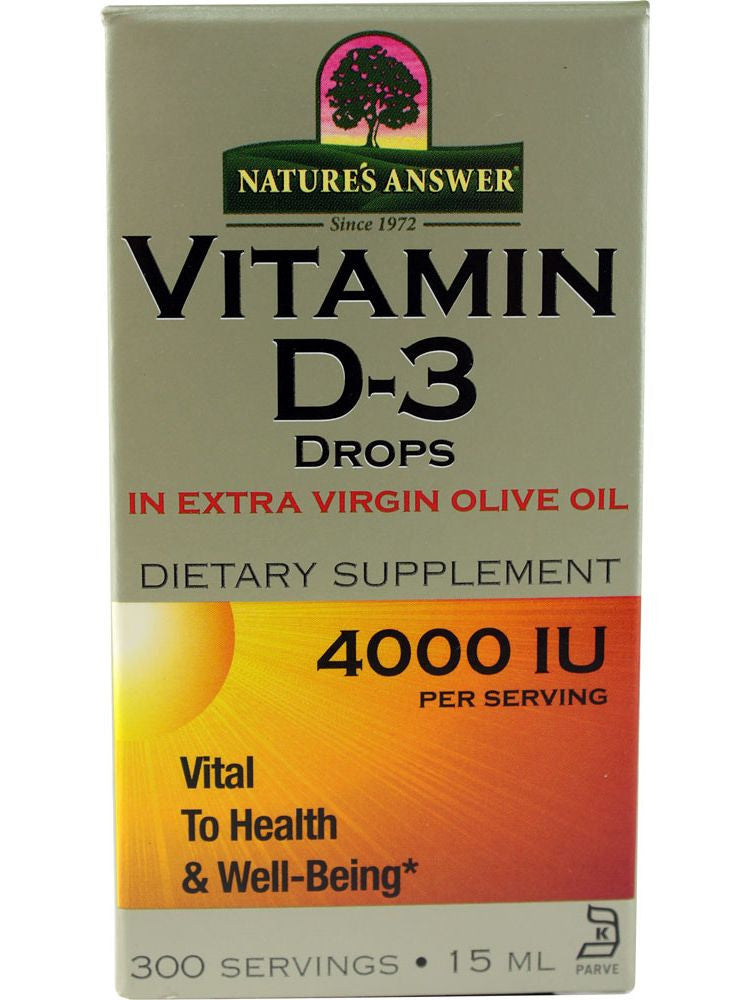 Vitamin D-3 Drops 4000IU, 0.5 oz, Nature's Answer