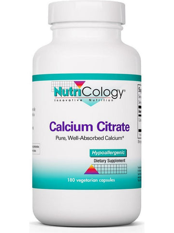 NutriCology, Calcium Citrate Pure, Well-Absorbed Calcium, 180 Vegetarian Capsules
