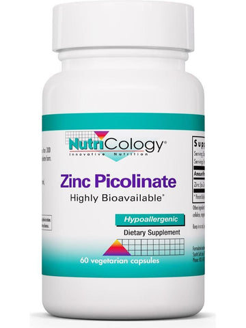 NutriCology, Zinc Picolinate High Bioavailable, 60 Vegetarian Capsules