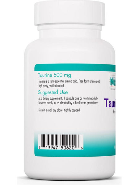 NutriCology, Taurine 500 mg, Free Form Amino Acid, 100 Vegetarian Capsules