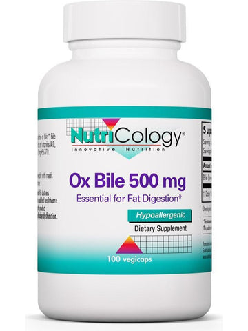NutriCology, Ox Bile 500 mg Essential for Fat Digestion, 100 vegicaps
