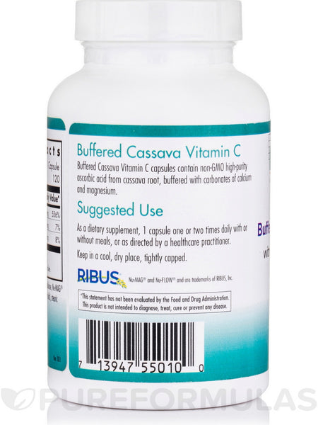 NutriCology, Buffered Cassava Vitamin C, 120 Vegetarian Capsules