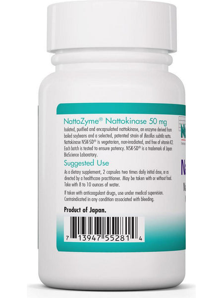 NutriCology, NattoZyme, Nattokinase 50 mg NSK-SD 1000 Fibrinolytic Units, 90 Vegetarian Capsules