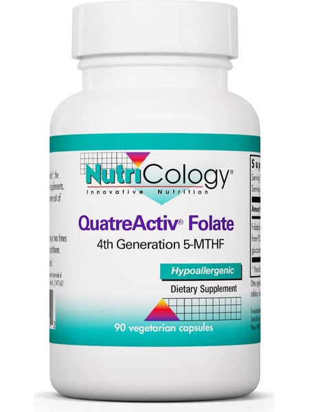 NutriCology, QuatreActiv Folate 4th Generation 5-MTHF, 90 Vegetarian Capsules