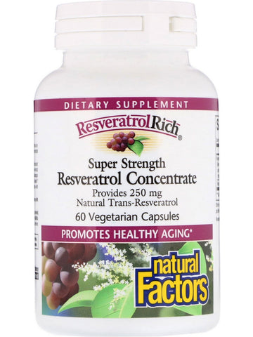 Natural Factors, ResveratrolRich® Super Strength, 60 Vegetarian Capsules
