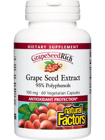 Natural Factors, GrapeSeedRich® 100 mg, 60 Vegetarian Capsules