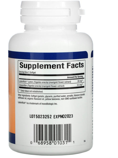 Natural Factors, Lutein 20 mg, 30 Softgels