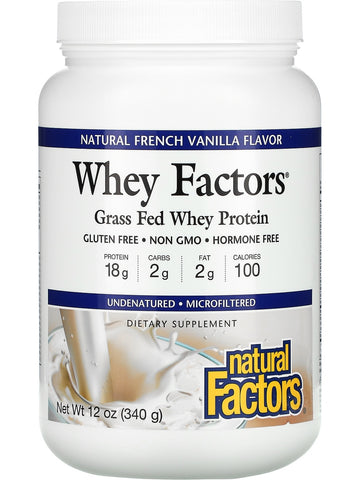 Natural Factors, Grass Fed Whey Protein, French Vanilla, 12 oz