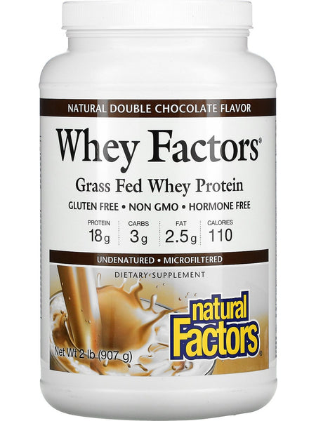 Natural Factors, Grass Fed Whey Protein, Double Chocolate, 2 lb