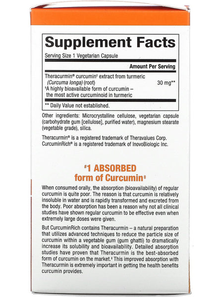 Natural Factors, Theracurmin® 30 mg, 60 Vegetarian Capsules
