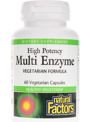 Natural Factors, High Potency Multi Enzyme Vegetarian Formula, 60 Vegetarian Capsules