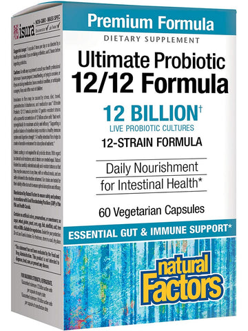 Natural Factors, Ultimate Probiotic 12/12 Formula, 60 Vegetarian Capsules