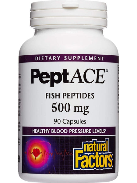 Natural Factors, PeptACE® Fish Peptides 500 mg, 90 Capsules