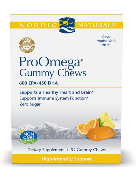 Nordic Naturals, ProOmega Gummy Chews, Tropical Fruit, 54 Gummies