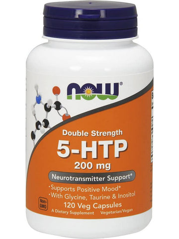 NOW Foods, 5-HTP, Double Strength 200 mg, 120 veg capsules