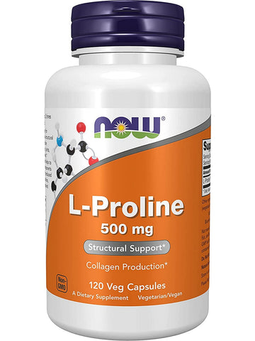 NOW Foods, L-Proline 500 mg, 120 veg capsules