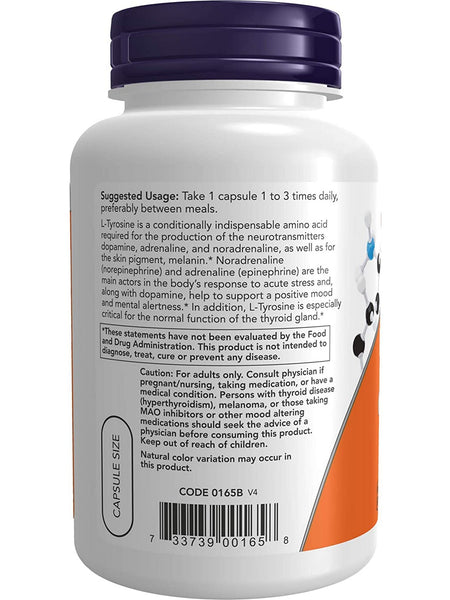NOW Foods, L-Tyrosine 750 mg, Extra Strength, 90 veg capsules