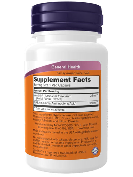 NOW Foods, Calm & Focus with Zembrin and GABA, 60 veg capsules