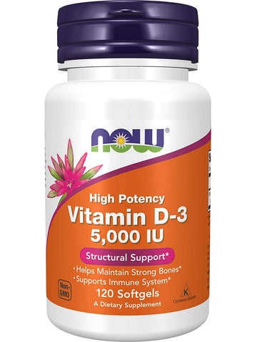 NOW Foods, Vitamin D-3 5000 IU, 120 softgels