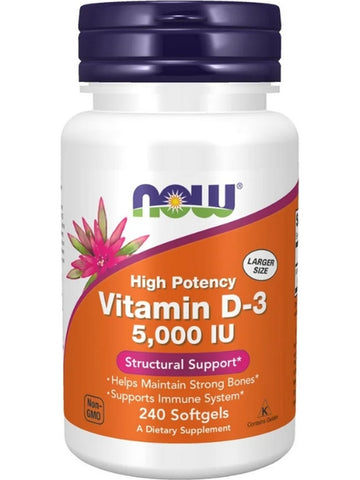 NOW Foods, Vitamin D-3 5000 IU, 240 softgels