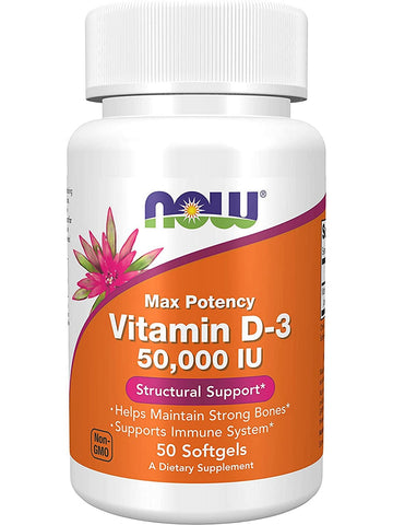 NOW Foods, Vitamin D-3 50,000 IU, 50 softgels
